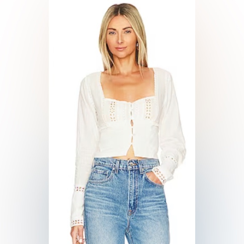 NWT Free People Joi Eyelet Crop Top Size M